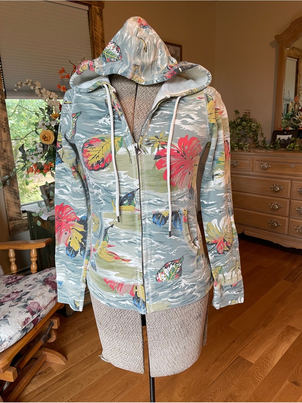 Lucky 🍀 Floral Print Hooded Zip Jacket